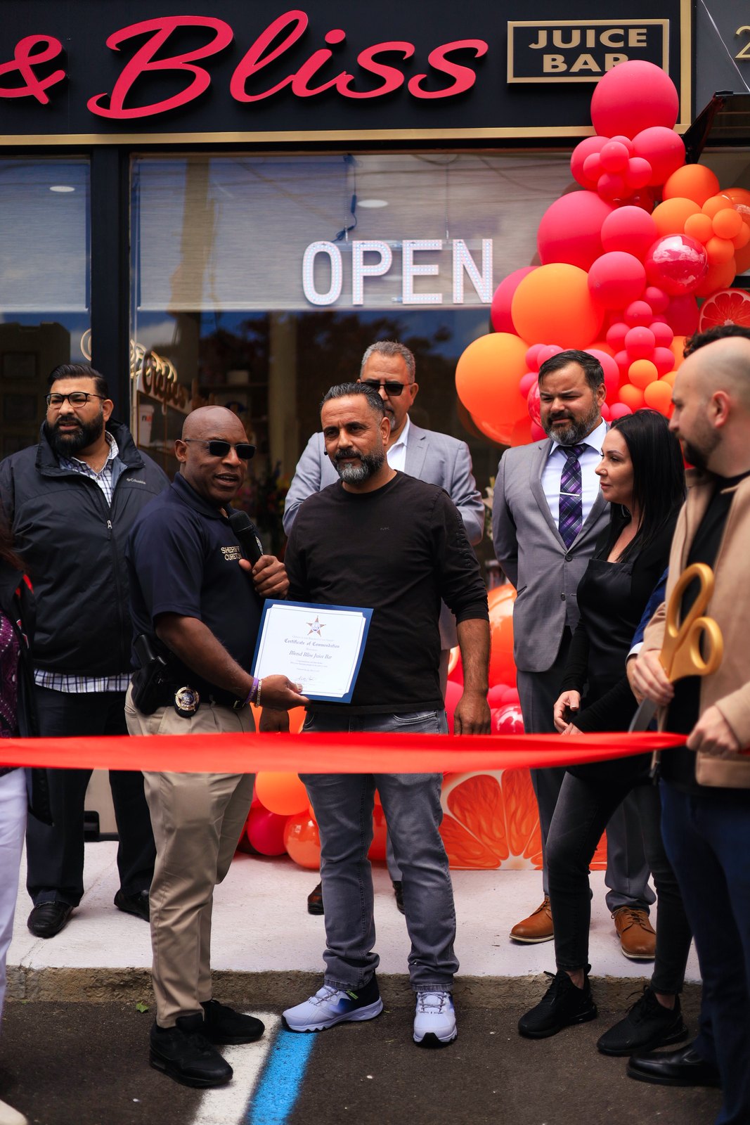 Ribbon cutting at Blend and Bliss
